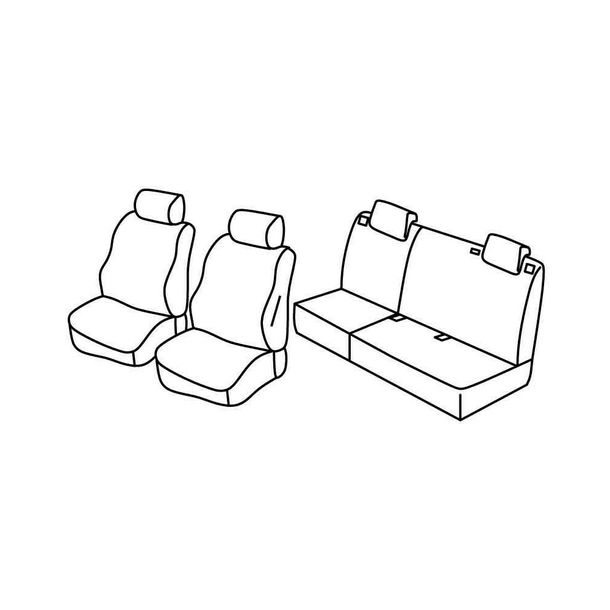 Stoelhoezen Lampa Set Superior - Beige - compatibel voor Fiat Grande Punto 5-deurs (09/05>04/12) - Fiat Punto 5-deurs (01/12>04/19) - Fiat Punto Evo 5-deurs (10/09>04/12)