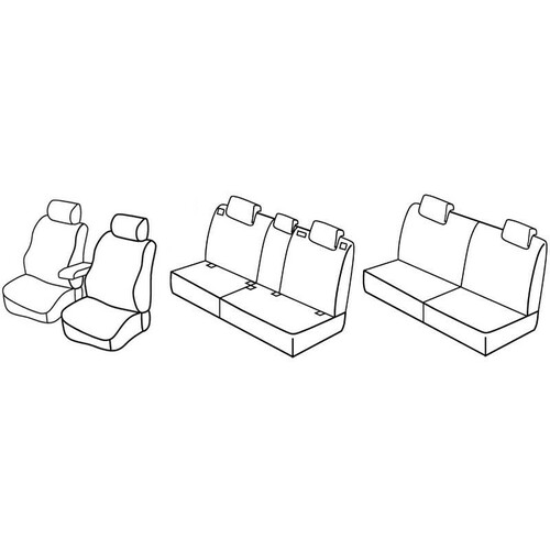 Stoelhoezen Lampa Set Superior - Nocciola - geschikt voor Hyundai Santa Fe (03/06>09/12)
