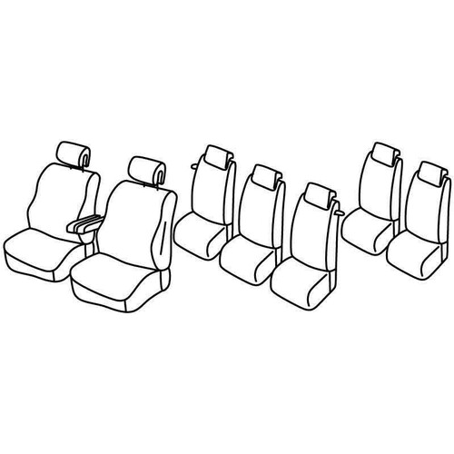 Set de housses de siège Superior - Nocciola - compatible pour Citroën C4 Grand Picasso (10/06>09/13)