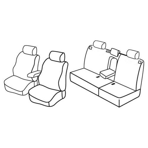 Seat Covers Lampa Set Superior - Hazelnut - compatible for Volkswagen Touareg (02/07>04/10)