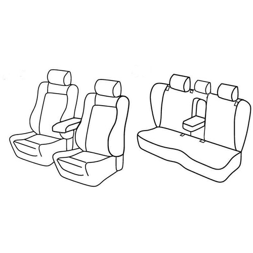 Seat Covers Lampa Set Superior - Hazelnut - compatible with Volkswagen Passat cc(03/12>11/15) - Skoda Kamiq (12/19>)