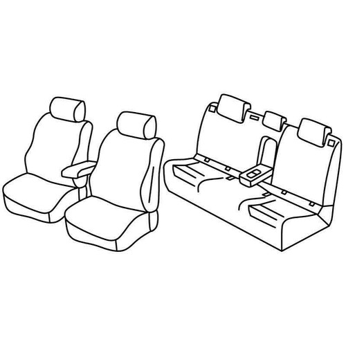 Ensemble de housses de siège Superior - Nocciola - compatible pour Volkswagen Golf VII 5p (11/12 > 12/19) - Volkswagen Golf VII Variant (10/13 > 05/20)