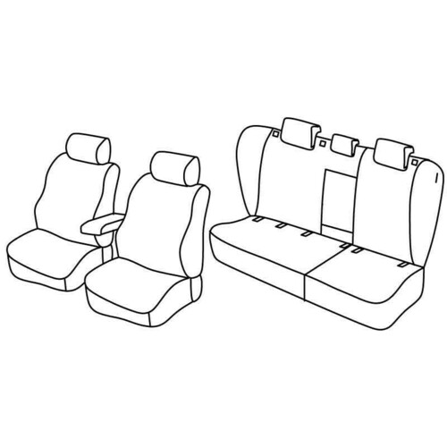 Ensemble de housses de siège Superior - Nocciola - compatible pour Volkswagen Golf VI Variant (10/09>09/13)