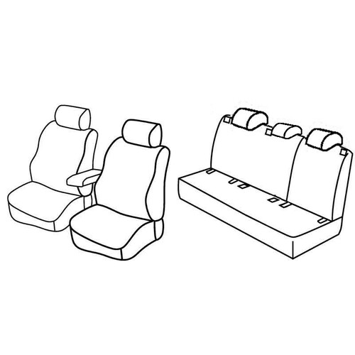 Kit de housses de siège de qualité supérieure - Nocciola - compatible pour Volkswagen Golf VI 5p (11/08>10/12)