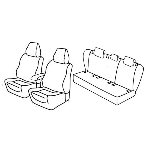 Kit de housses de siège de qualité supérieure - Nocciola - compatible pour Volkswagen Golf V 5p (11/03 > 10/08)
