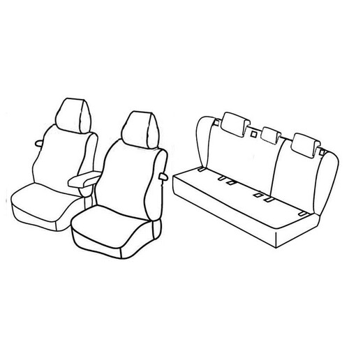 Seat Covers Lampa Set Superior - Hazelnut - compatible for Volkswagen Golf V 3-door (11/03>10/08)