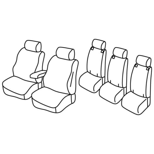 Ensemble de housses de siège Superior - Nocciola - compatible pour Toyota Verso (06/09>02/18)