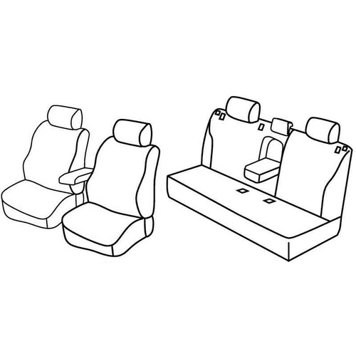 Ensemble de housses de siège Superior - Nocciola - compatible pour Toyota Prius 5p (07/09>02/16)