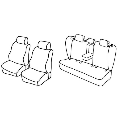Ensemble de housses de siège Superior - Nocciola - compatible pour Toyota Avensis 4p (04/09>03/19)