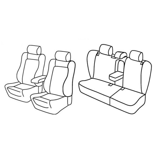 Ensemble de housses de siège Superior - Nocciola - compatible pour Skoda Octavia 5p (09/04>02/13) - Skoda Octavia Wagon (01/05>04/13)