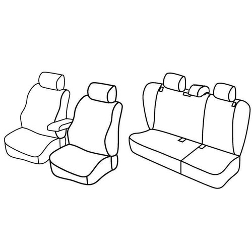 Ensemble de housses de siège Superior - Nocciola - compatible pour Skoda Octavia 5p (09/04>02/13) - Skoda Octavia Wagon (01/05>04/13)