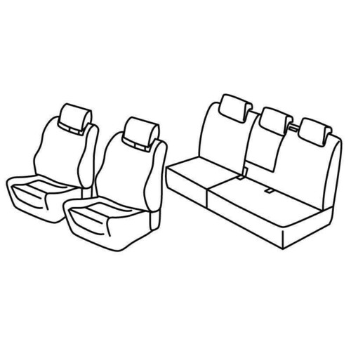 Coprisedili Lampa Set Superior - Nocciola - compatibili per Seat Altea XL (01/07>06/15)