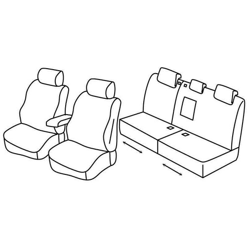 Set de housses de siège Superior - Nocciola - compatible pour Renault Modus (09/04>06/13)