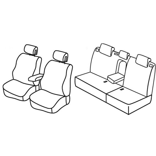 Fundas de asiento Lampa Set Superior - Nocciola - compatibles para Renault Megane III 5p (11/08>12/15) - Renault Megane III Sportour (09/09>09/16)