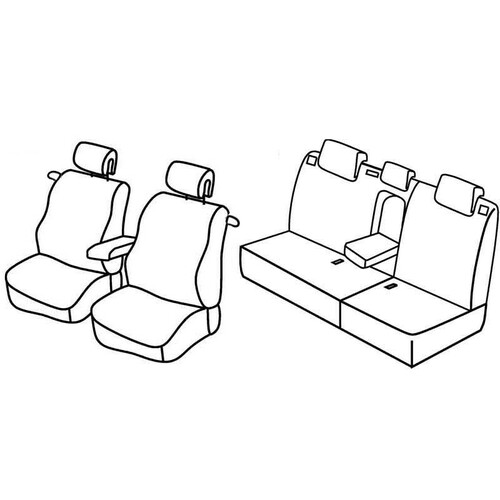 Ensemble de housses de siège Superior - Nocciola - compatible pour Renault Megane III C-C (06/10>02/14)