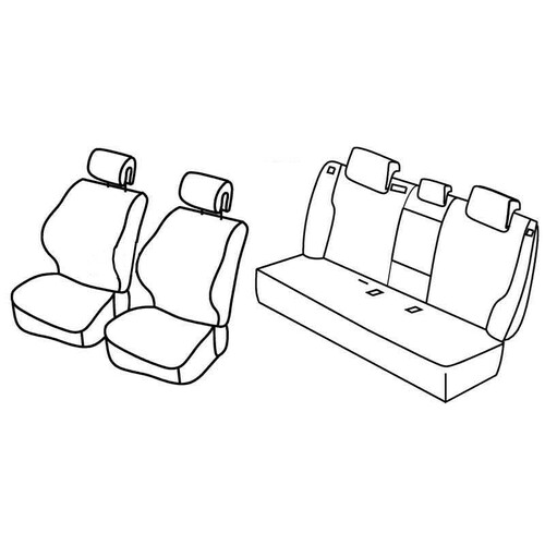 Coprisedili Lampa Set Superior - Nocciola - compatibili per Renault Laguna III 5p (11/10>04/13)