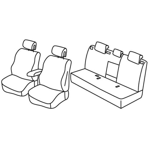 Set de housses de siège Superior - Nocciola - compatible pour Renault Laguna III 5p (10/07>04/13)