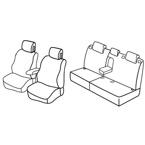 Coprisedili Lampa Set Superior - Nocciola - compatibili per Peugeot 308 5p (09/07>09/13)