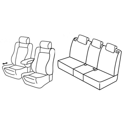 Set de housses de siège Superior - Nocciola - compatible pour Opel Meriva (05/10>01/14)