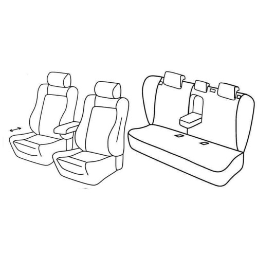 Seat Covers Lampa Set Superior - Hazelnut - compatible with Opel Insignia 4-door (02/09>10/13)