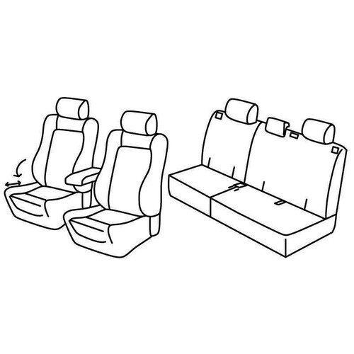 Set de housses de siège Superior - Nocciola - compatible pour Opel Antara (11/06>05/17)