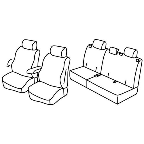 Seat Covers Lampa Set Superior - Hazelnut - compatible with Opel Antara (11/06>05/17)