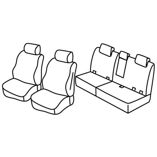 Set de housses de siège Superior - Nocciola - compatible pour Mercedes ML (10/11 > 12/15)
