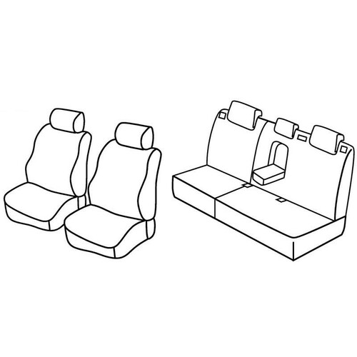 Set de housses de siège Superior - Nocciola - compatible pour Mercedes ML (07/05>12/15)