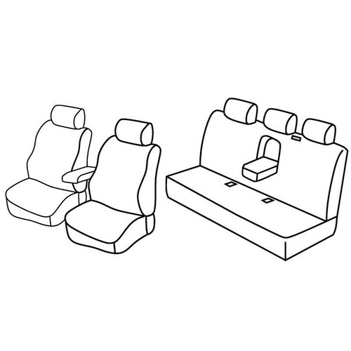 Seat Covers Lampa Set Superior - Hazelnut - compatible with Mercedes C-Class 4-door (05/00>01/07)