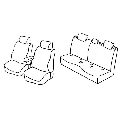 Seat Covers Lampa Set Superior - Hazelnut - compatible with Mercedes Classe B (10/11>01/19)
