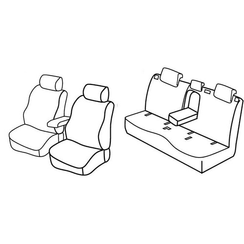 Seat Covers Lampa Set Superior - Hazelnut - compatible with Mercedes Class B (10/11>01/19)