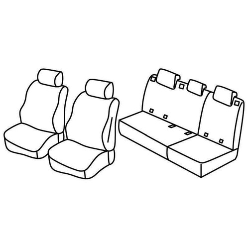 Ensemble de housses de siège Superior - Nocciola - compatible pour Mercedes Classe A 5p (09/04>09/12)