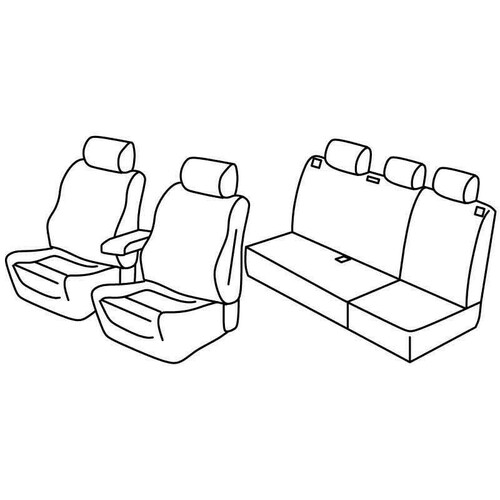 Ensemble de housses de siège Superior - Nocciola - compatible pour Jeep Grand Cherokee (06/05 > 12/10)
