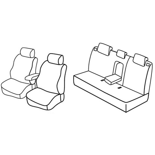 Ensemble de housses de siège Superior - Nocciola - compatible pour Hyundai ix35 (03/10>08/13)
