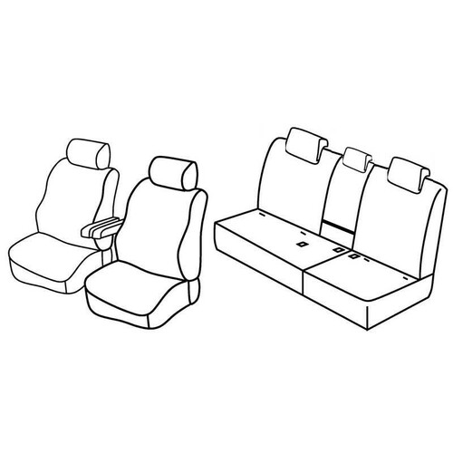 Ensemble de housses de siège Superior - Nocciola - compatible pour Honda CR-V (01/07 > 09/12)