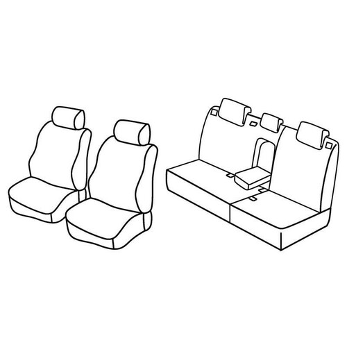 Ensemble de housses de siège Superior - Nocciola - compatible pour Honda Civic 5p (01/06 > 01/12)