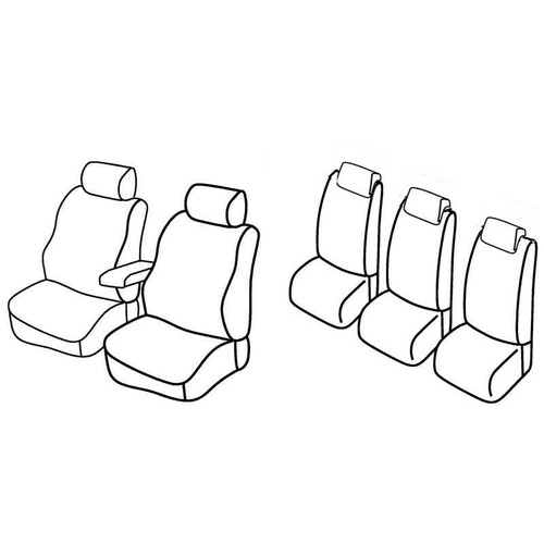 Ensemble de housses de siège Superior - Nocciola - compatible pour Ford Galaxy (09/06>09/15) - Ford S-Max (06/06>09/15)