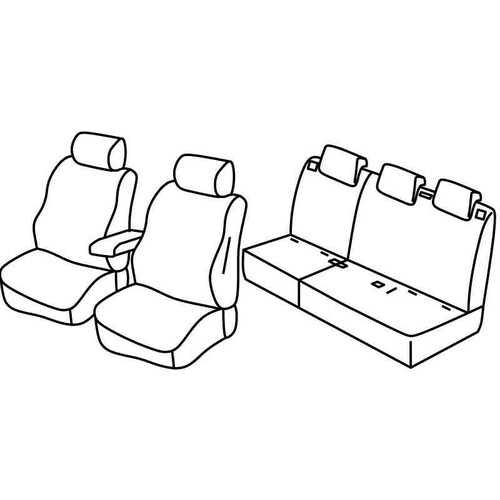 Kit de housses de siège Superior - Nocciola - compatible pour Fiat Doblò 5p (01/10>05/20) - Opel Combo Tour (04/12>12/17)