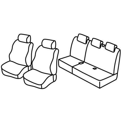 Set de housses de siège Superior - Nocciola - compatible pour Dacia Logan MCV 5p (02/07>06/13)