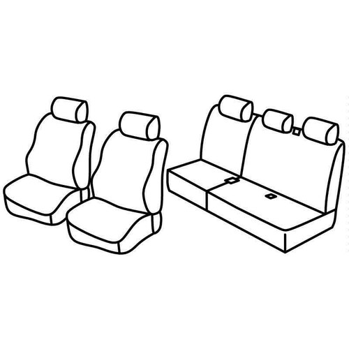 Set de housses de siège Superior - Nocciola - compatible pour Dacia Logan MCV 5p (02/07>06/13)