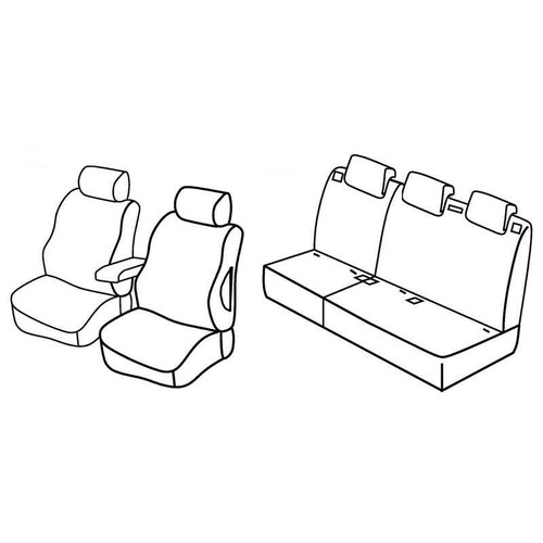 Seat Covers Lampa Set Superior - Hazelnut - compatible with Citroen Nemo 5p (12/08>03/14) - Fiat Qubo 5p (09/08>05/16) - Peugeot Bipper Tepee (03/09>12/17)