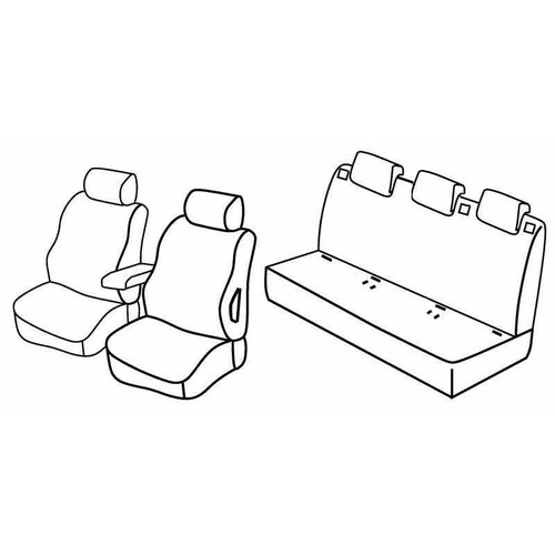Kit de housses de siège Superior - Nocciola - compatible pour Citroën Nemo 5p (12/08>03/14) - Fiat Qubo 5p (09/08>05/16) - Peugeot Bipper Tepee (03/09>12/17)