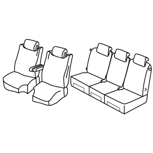 Coprisedili Lampa Set Superior - Nocciola - compatibili per Citroen C4 Grand Picasso (10/13>05/16)