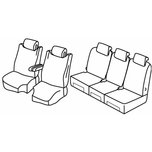 Ensemble de housses de siège Superior - Nocciola - compatible pour Citroën C4 Picasso (13/06/>05/18) - Citroën C4 Spacetourer (18/06/>)