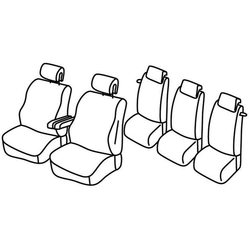 Set de housses de siège Superior - Nocciola - compatible pour Citroën C4 Grand Picasso (10/06>09/13)
