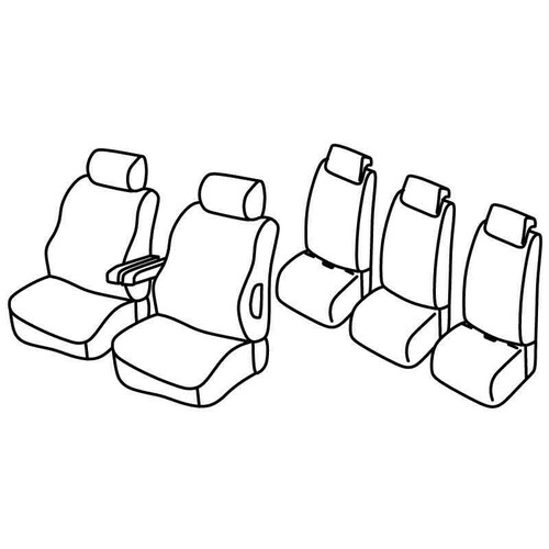 Ensemble de housses de siège Superior - Nocciola - compatible pour Citroën Berlingo Multispace (04/08>08/18) - Peugeot Partner Tepee (05/08>08/18)