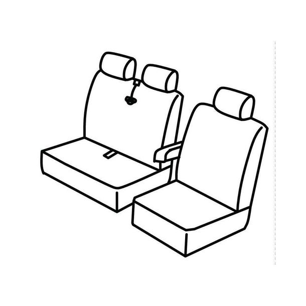 Seat Covers Lampa Set Superior - Hazelnut - compatible for Mercedes Sprinter (06/18>)