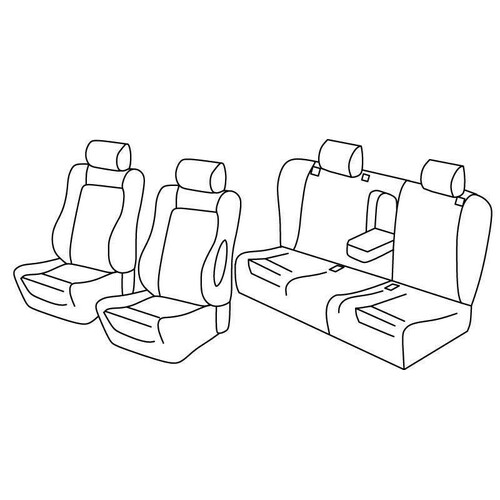 Set de housses de siège Superior - Nocciola - compatible pour Alfa Romeo 156 Sportwagon (03/00>05/03)