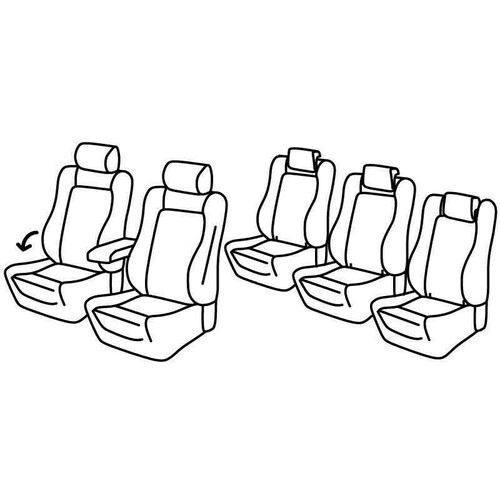 Ensemble de housses de siège Superior - Nocciola - compatible pour Volkswagen Sharan (10/10>07/20)