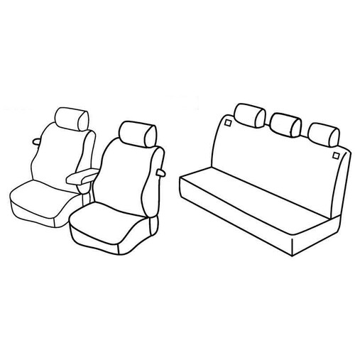 Kit de housses de siège de qualité supérieure - Nocciola - compatible pour Volkswagen Golf IV 3p (10/97 > 10/03)